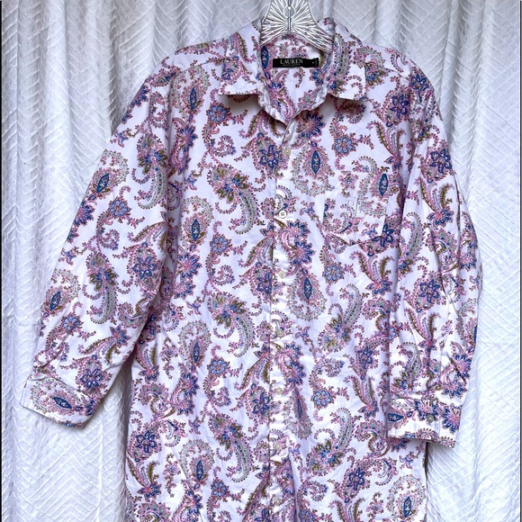 Ralph Lauren sleep shirt size Medium long sleeve flannel - Picture 3 of 8